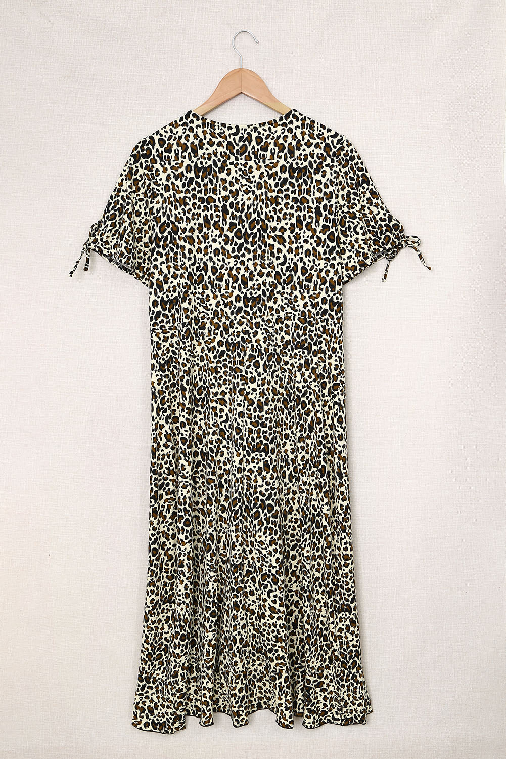 Plus Size Leopard Print Ruffled Midi Dress - PRAYANS