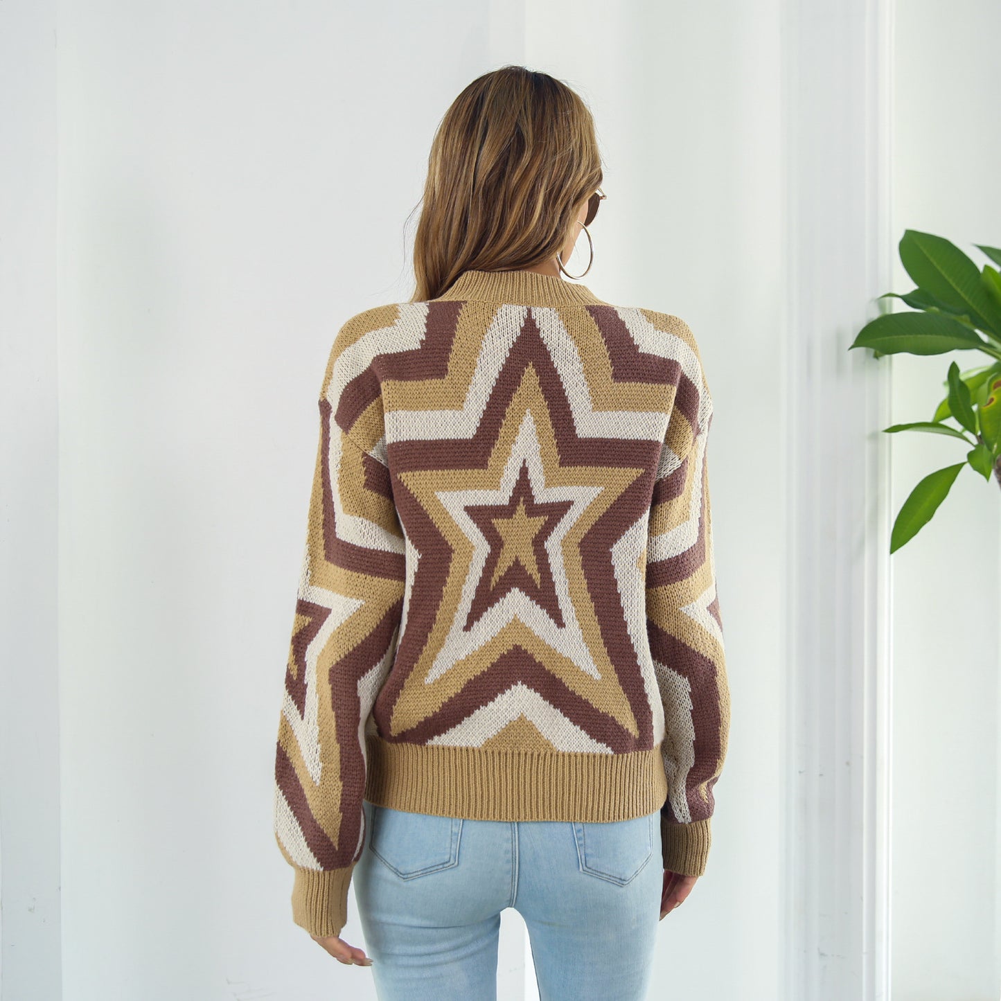 Star Dropped Shoulder Sweater - PRAYANS