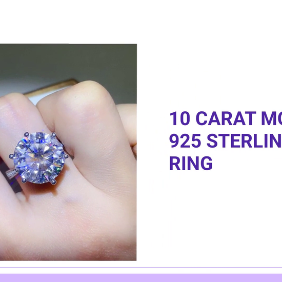 10 Carat Moissanite 925 Sterling Silver Ring by@Outfy
