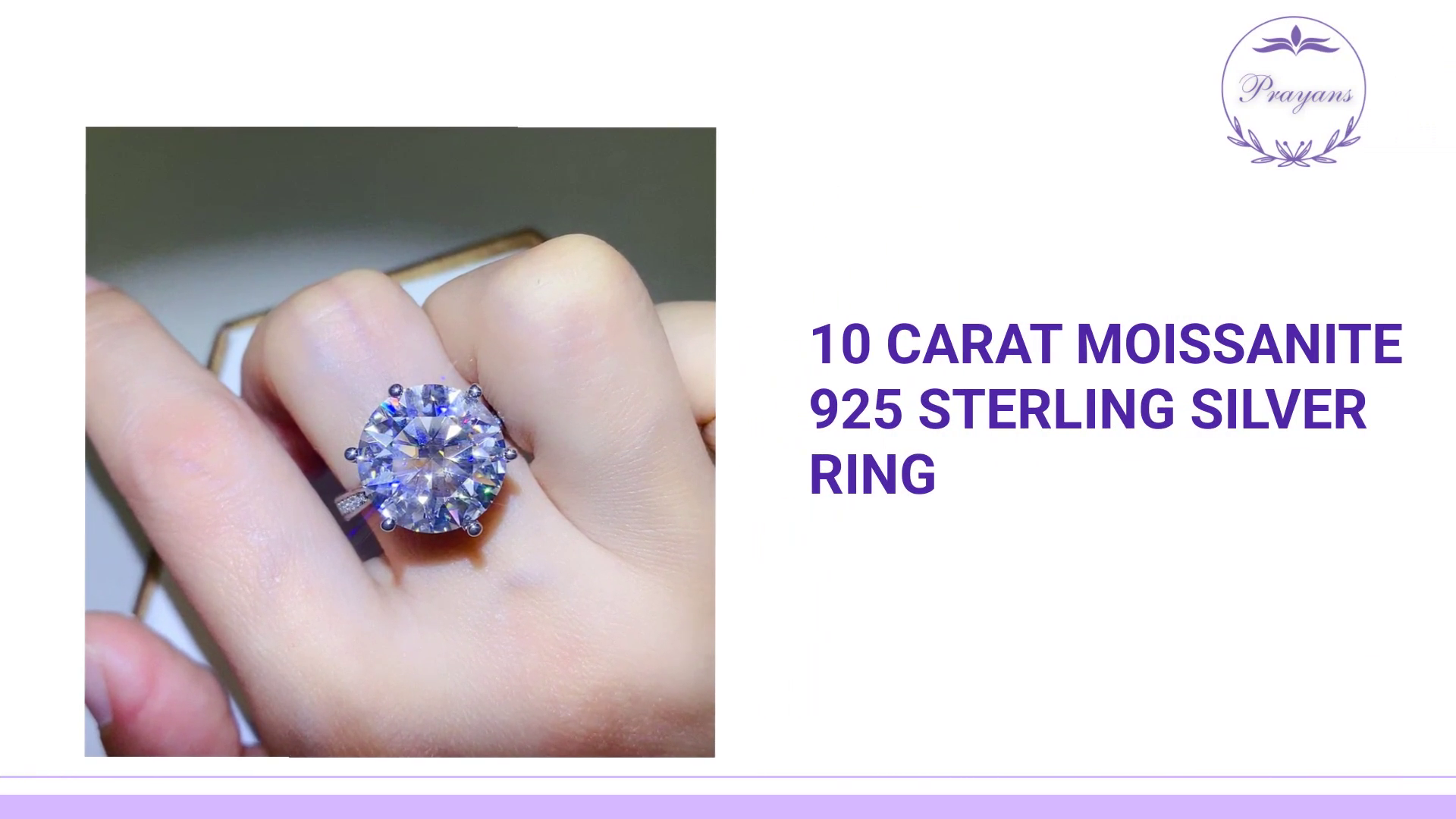 10 Carat Moissanite 925 Sterling Silver Ring by@Outfy