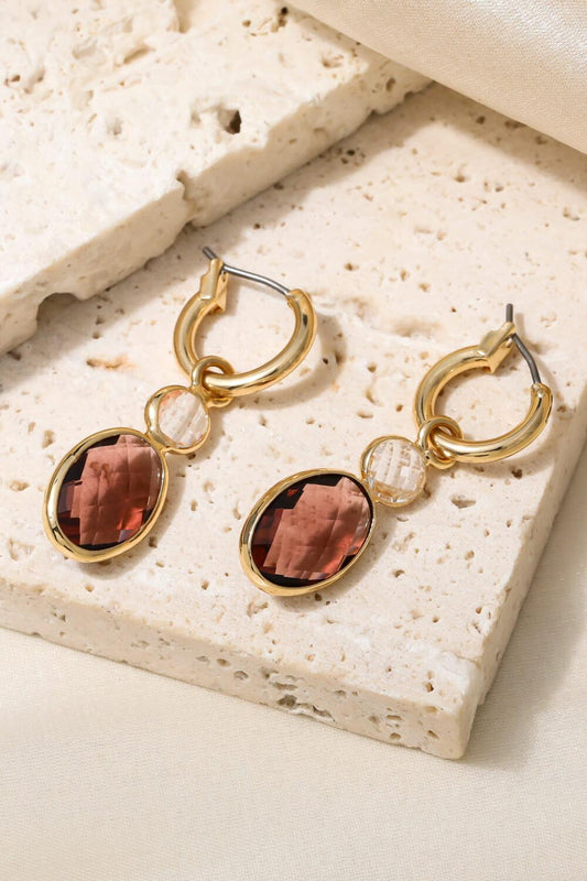 Geometric Crystal Drop Earrings - PRAYANS