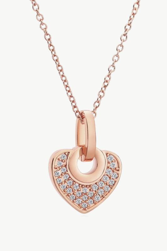 Crystal Heart Pendant Necklace - PRAYANS