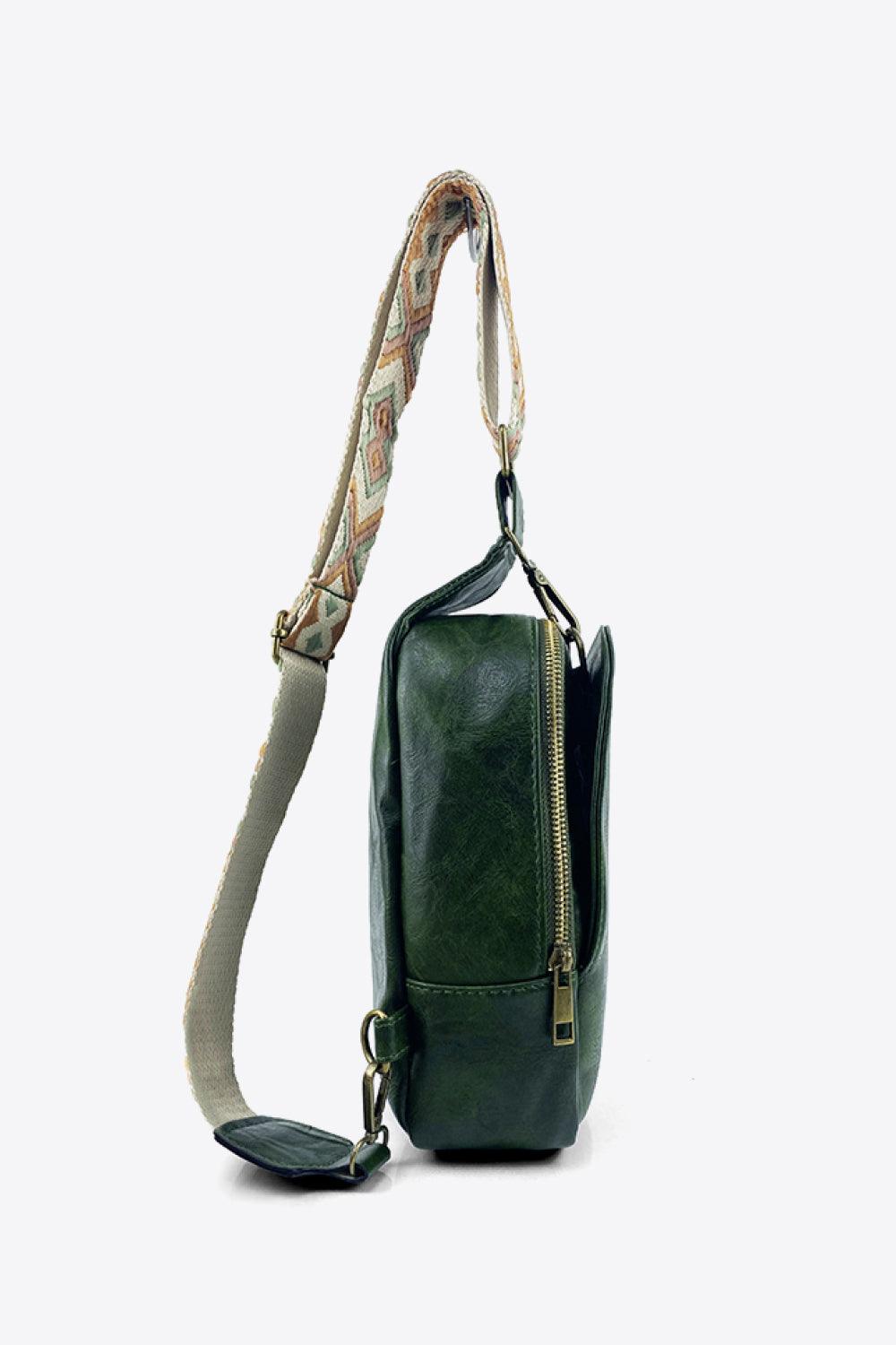 Adjustable Strap PU Leather Sling Bag - PRAYANS