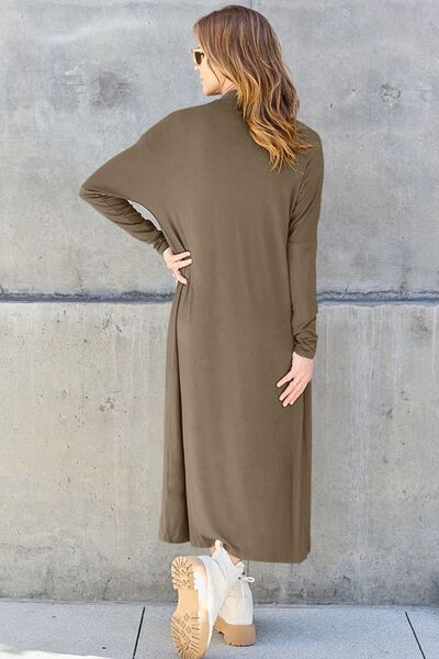 Basic Bae Full Size Open Front Long Sleeve Cover Up