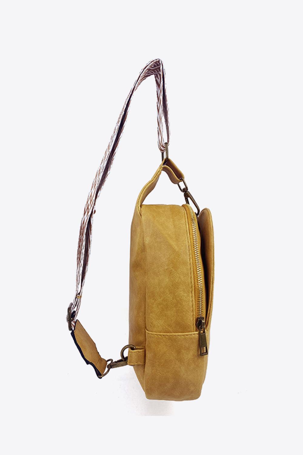 Adjustable Strap PU Leather Sling Bag - PRAYANS