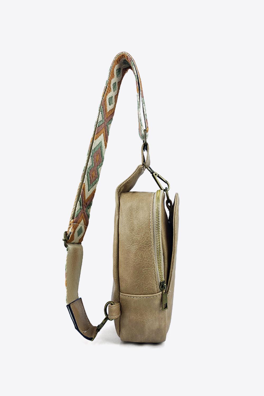 Adjustable Strap PU Leather Sling Bag - PRAYANS