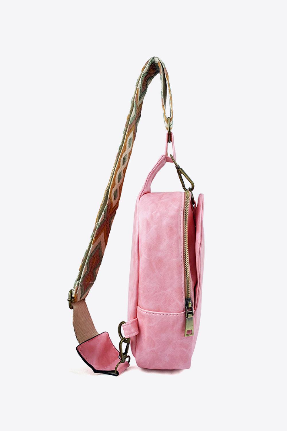 Adjustable Strap PU Leather Sling Bag - PRAYANS