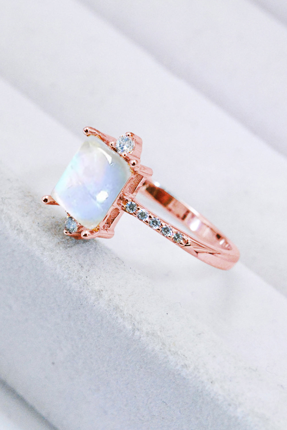 rose gold moonstone ring