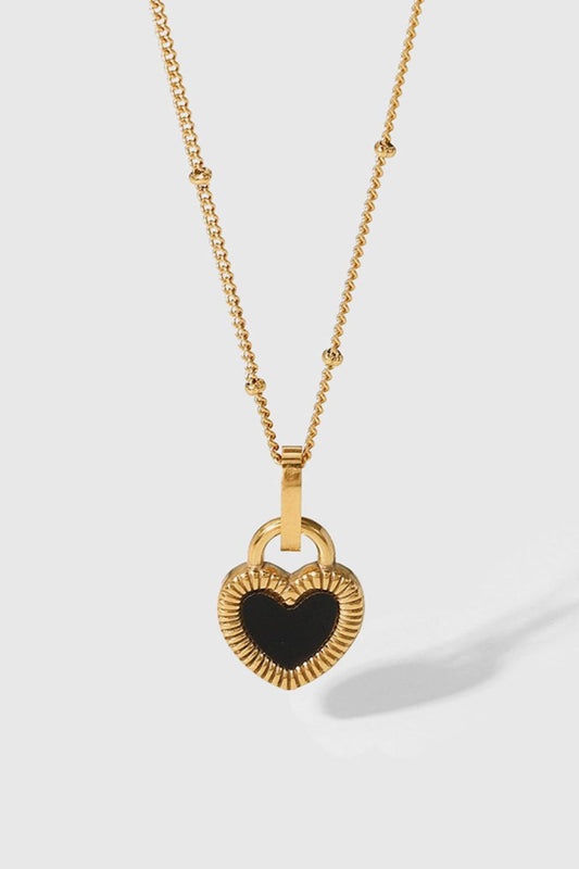 Contrast Heart Pendant Necklace - PRAYANS