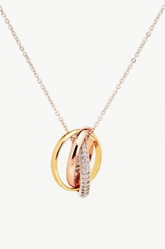 Cubic Zirconia Ring Pendant Necklace - PRAYANS