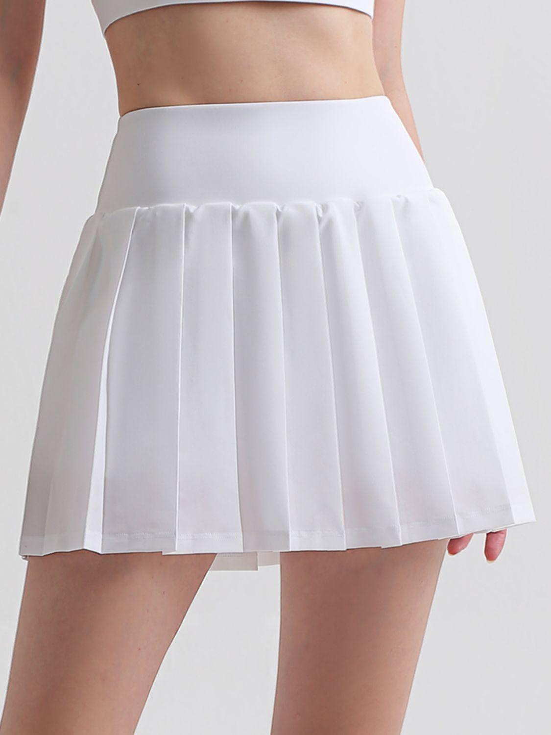 Pleated Elastic Waistband Sports Skirt - PRAYANS