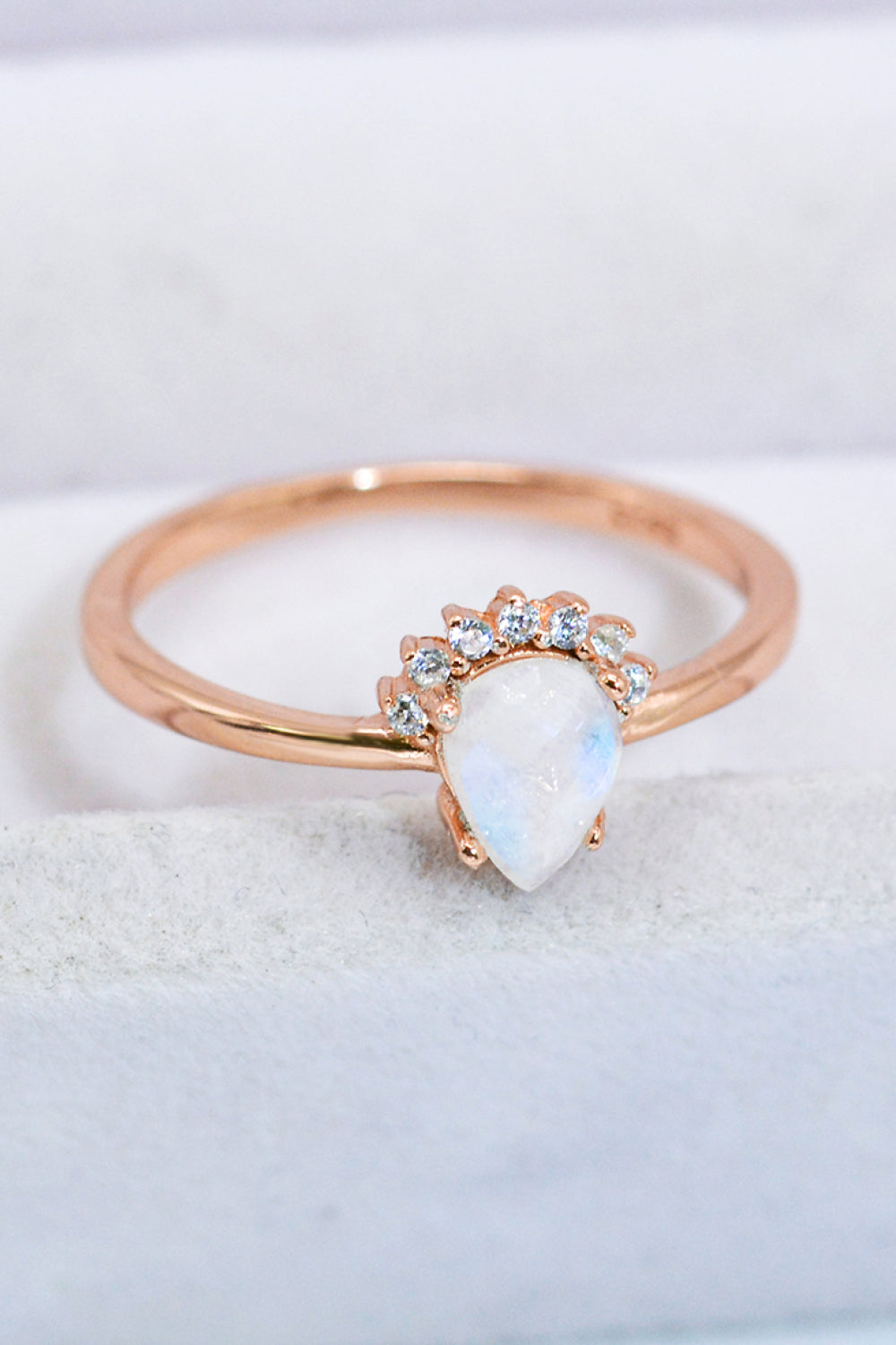 rose gold moonstone ring