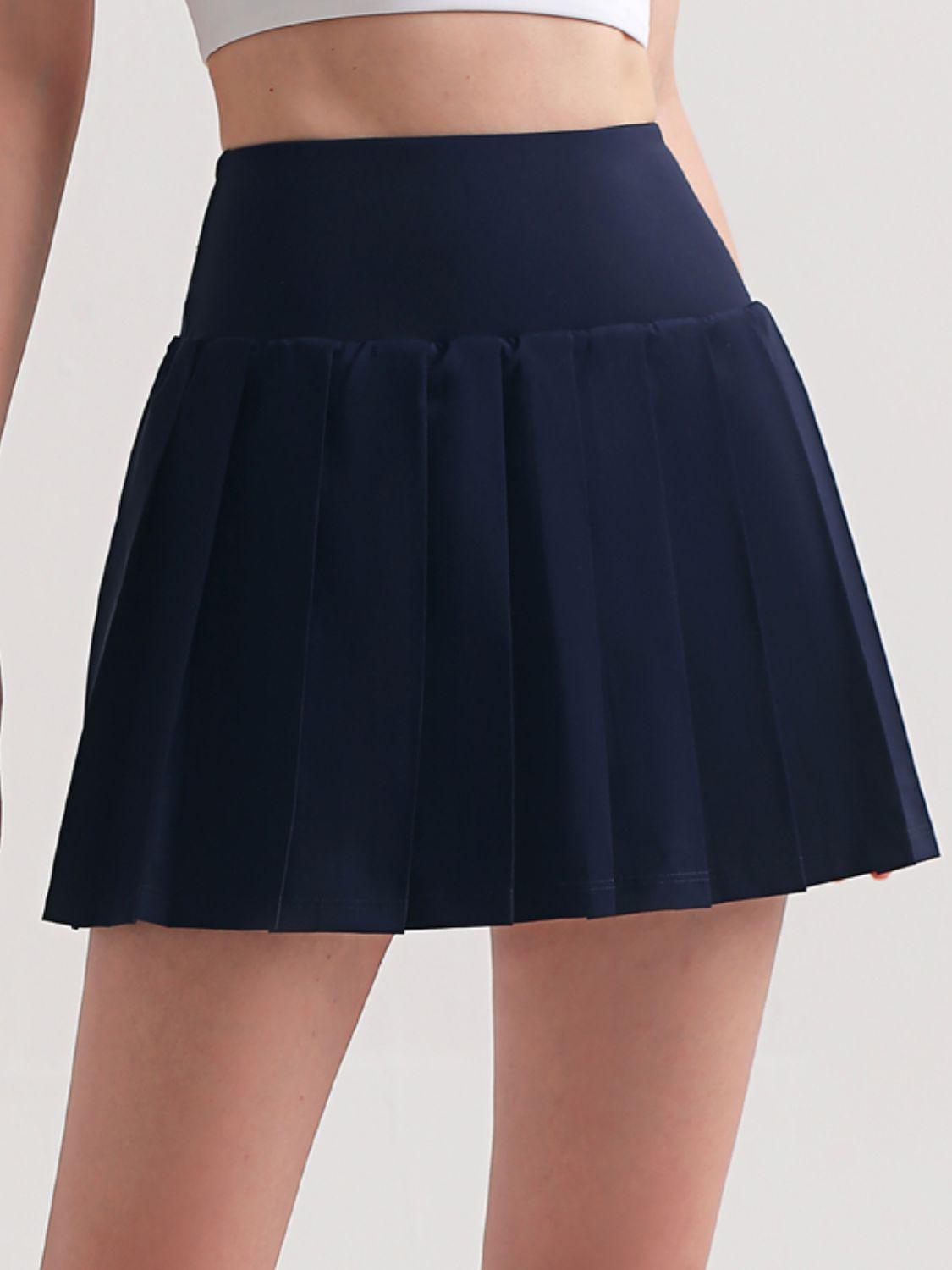 Pleated Elastic Waistband Sports Skirt - PRAYANS