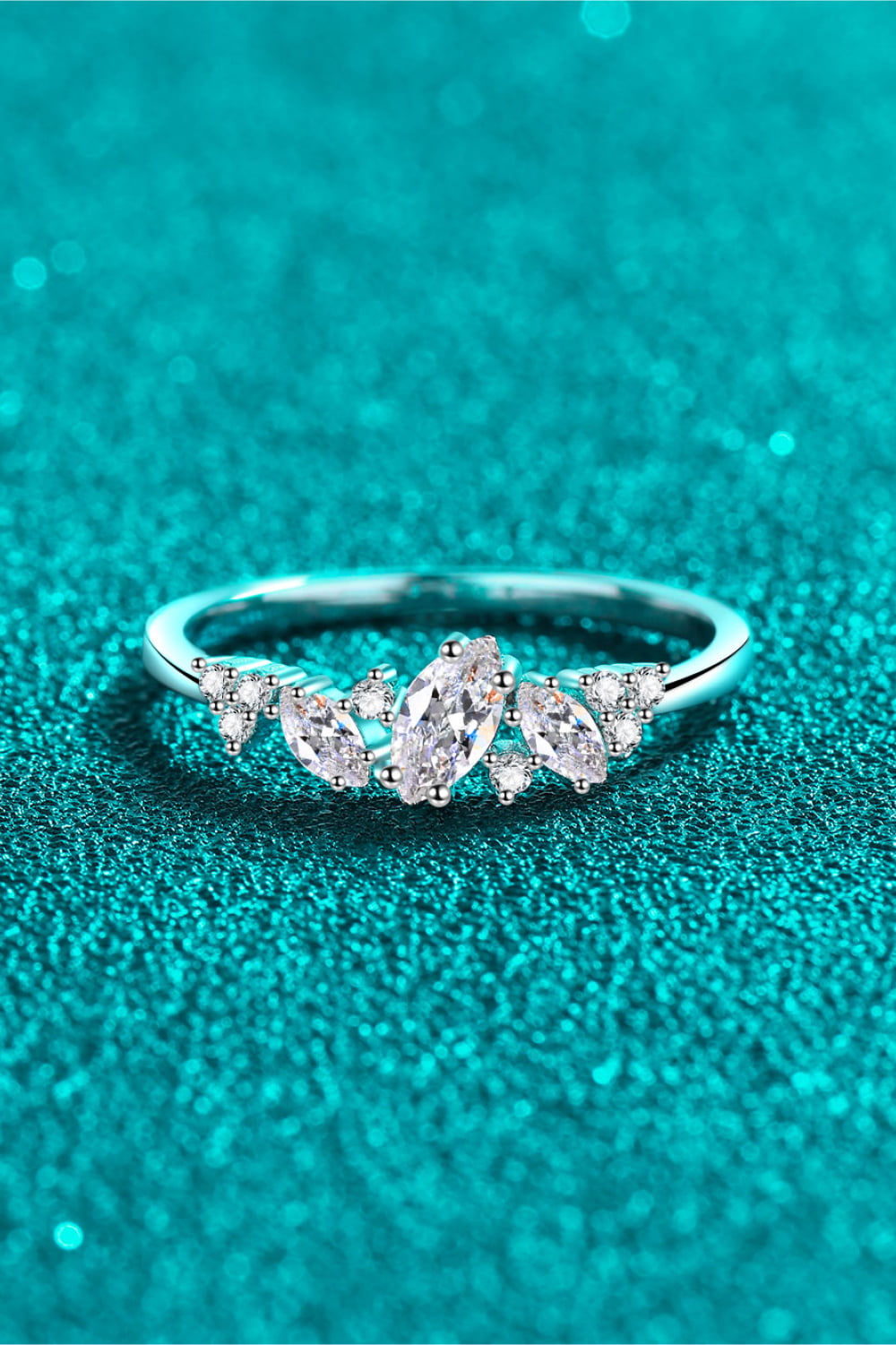 Baeful Moissanite Rhodium-Plated Ring