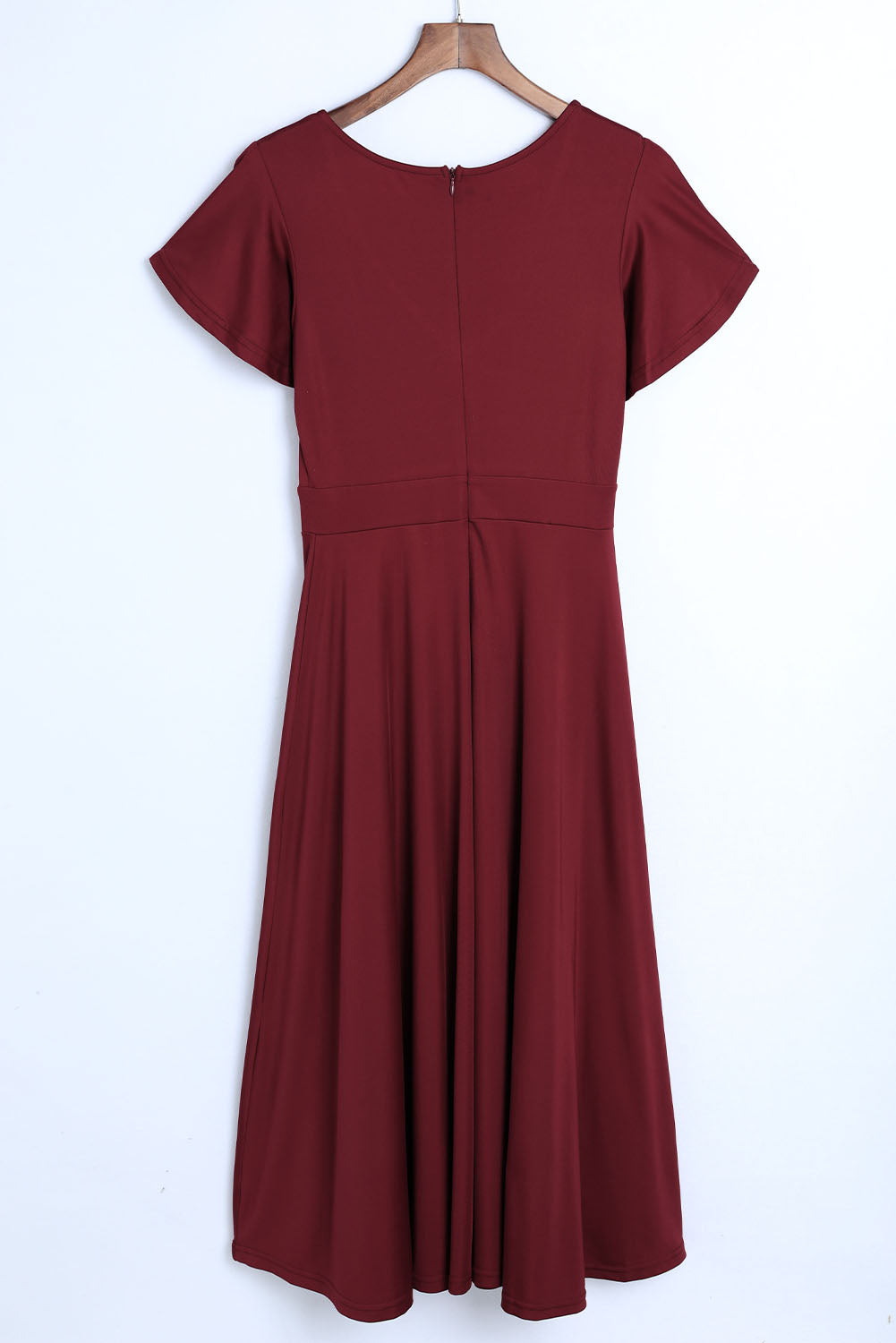 Flutter Sleeve Surplice Midi Dress - PRAYANS